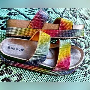 Bamboo Platform Bling Colorful Slides 8